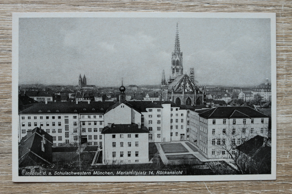 AK München / 1930-1940er Jahre / Institut arme Schulschwestern / Mariahilfplatz 14 Rückansicht